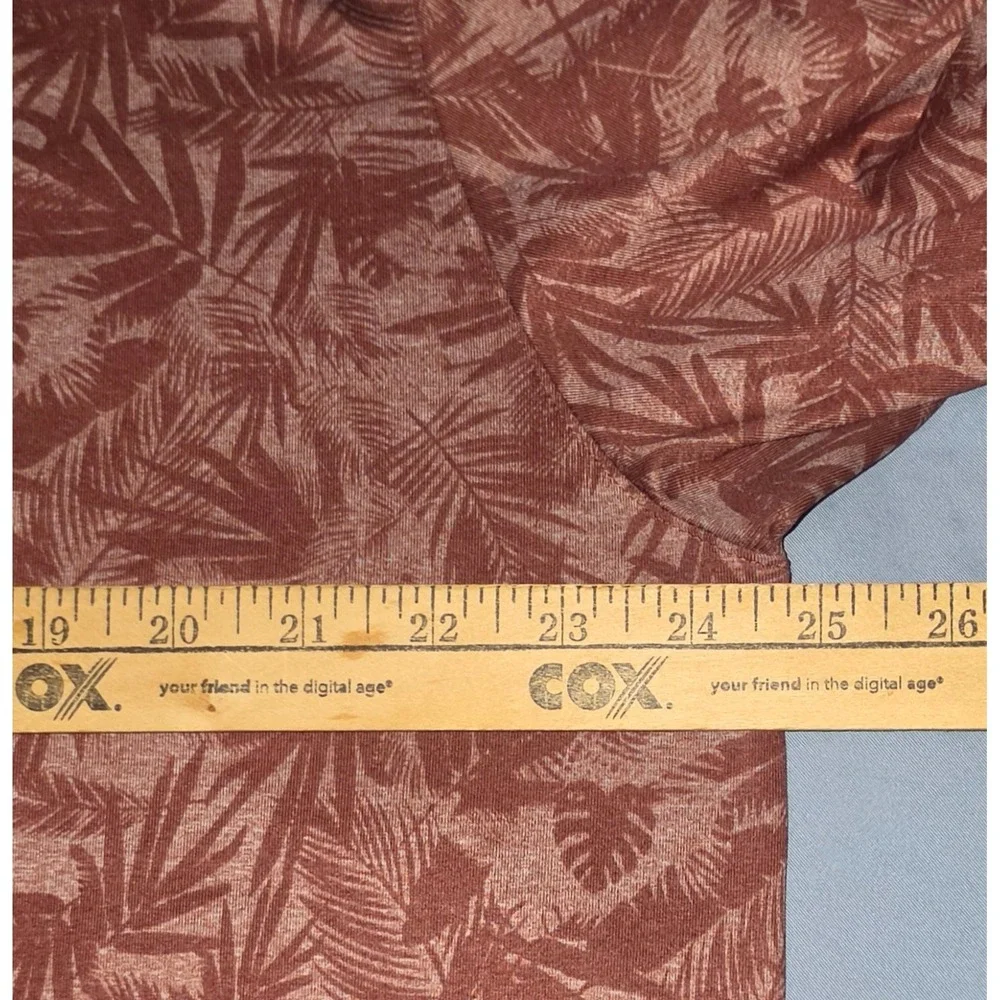 Matte Grey Red Palm AOP Print Mens Golf Polo Size XL